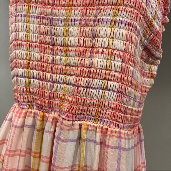 As U Wish Pink Plaid Sleeveless midi Dress size Large - Picture 3 of 12